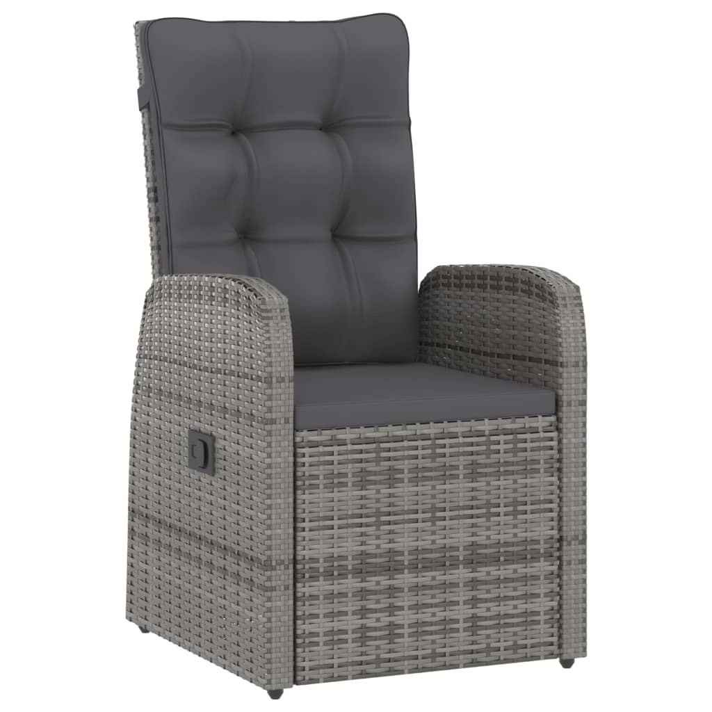 vidaXL 9-tlg. Garten-Essgruppe mit Kissen Poly Rattan Grau