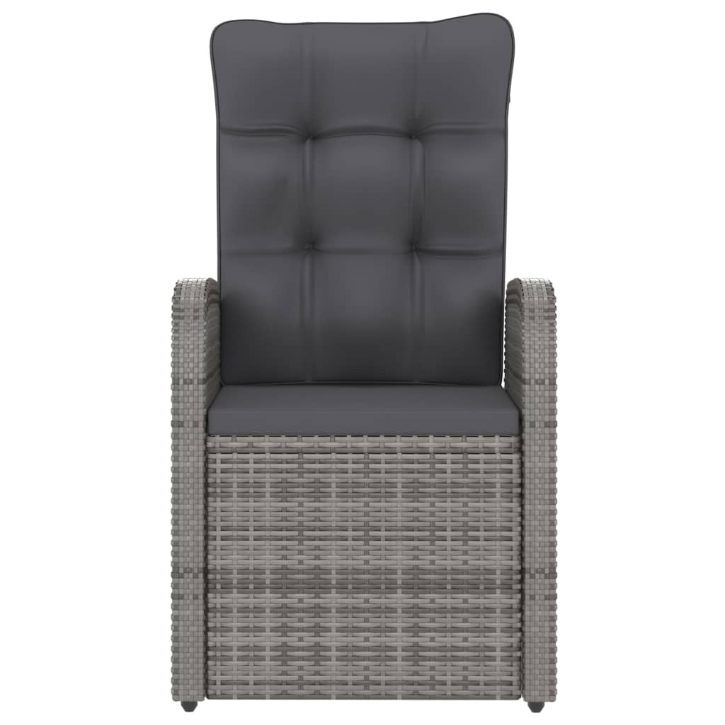 vidaXL 9-tlg. Garten-Essgruppe mit Kissen Poly Rattan Grau