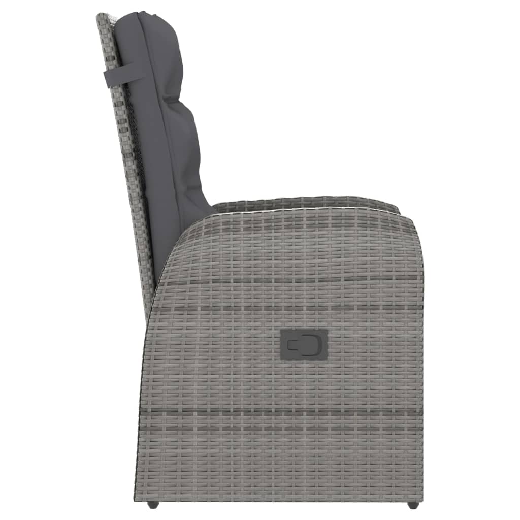 vidaXL 9-tlg. Garten-Essgruppe mit Kissen Poly Rattan Grau