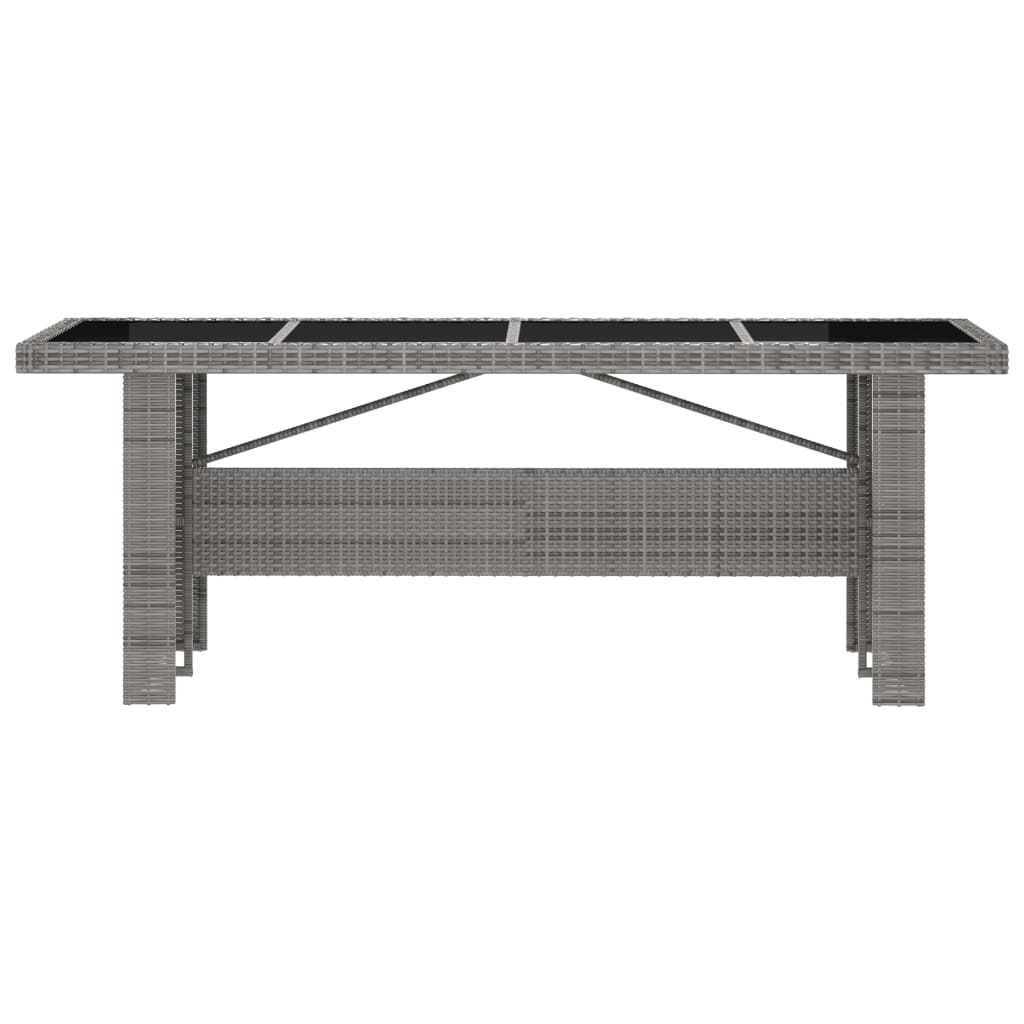 vidaXL 11-tlg. Garten-Essgruppe mit Auflagen Poly Rattan Grau