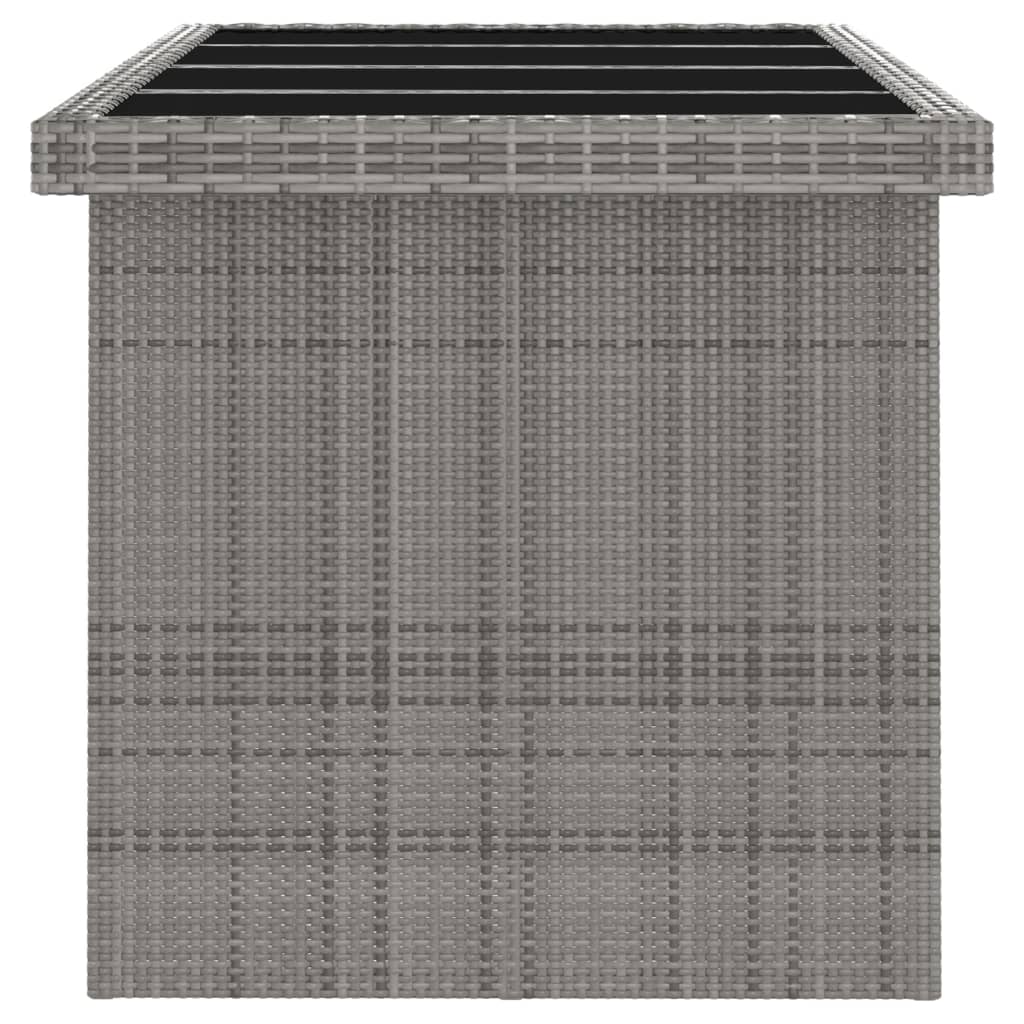 vidaXL 11-tlg. Garten-Essgruppe mit Auflagen Poly Rattan Grau