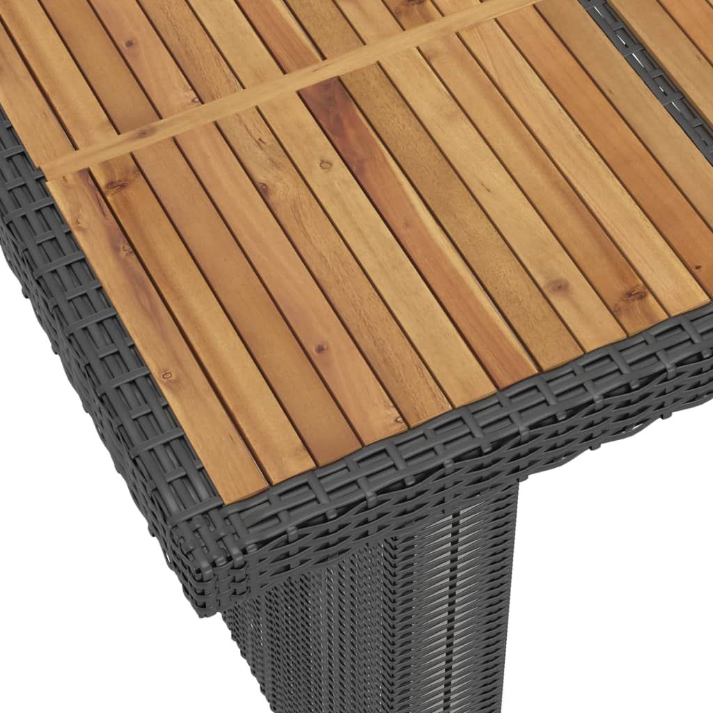 vidaXL 11-tlg. Garten-Essgruppe mit Kissen Poly Rattan Schwarz