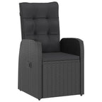 vidaXL 11-tlg. Garten-Essgruppe mit Kissen Poly Rattan Schwarz