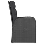 vidaXL 5-tlg. Garten-Essgruppe mit Auflagen Poly Rattan Schwarz