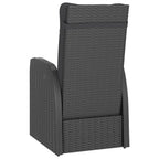 vidaXL 5-tlg. Garten-Essgruppe mit Auflagen Poly Rattan Schwarz