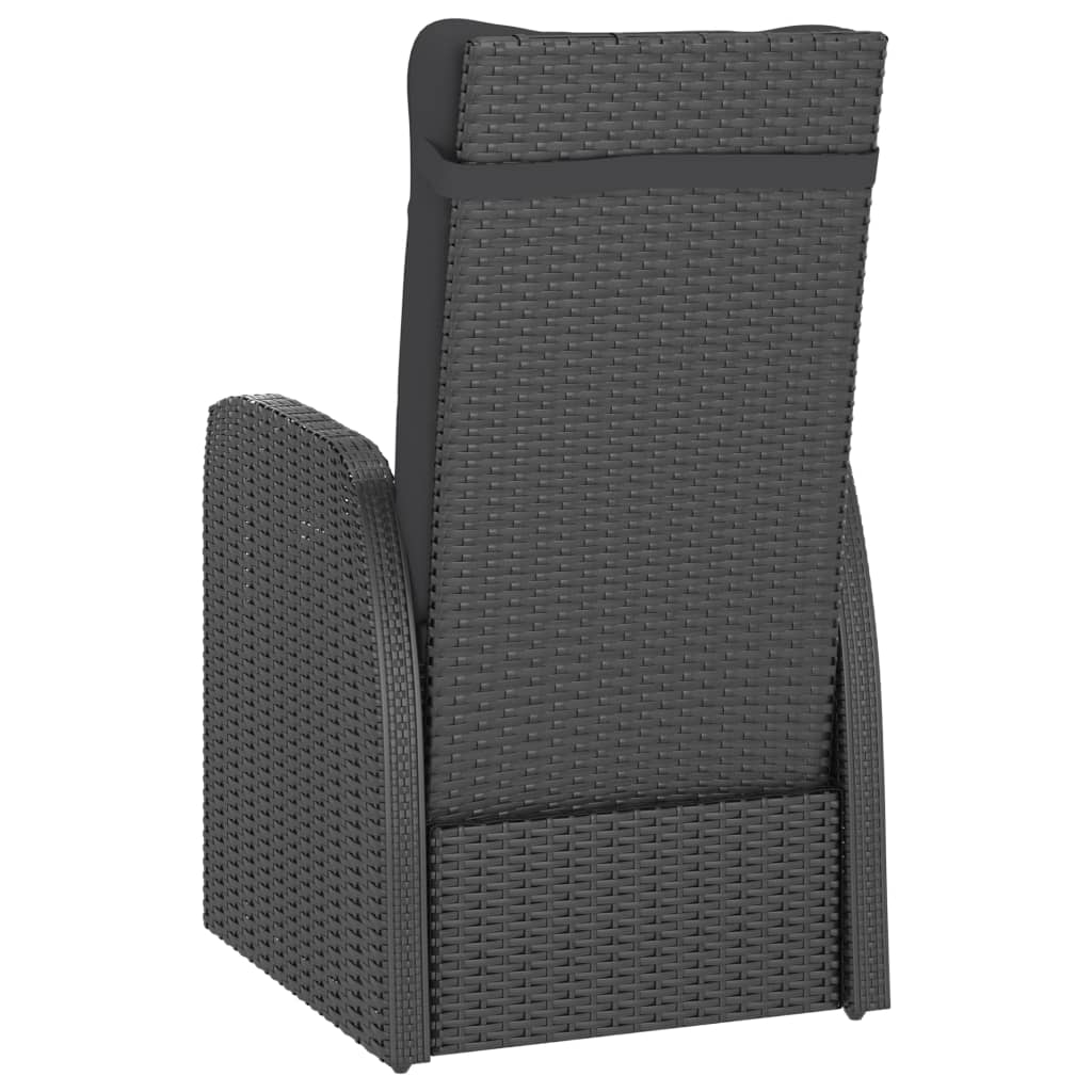 vidaXL 5-tlg. Garten-Essgruppe mit Auflagen Poly Rattan Schwarz
