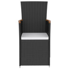 vidaXL 5-tlg. Garten-Essgruppe mit Kissen Poly Rattan Schwarz