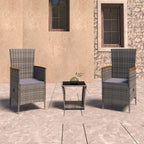 vidaXL 3-tlg. Garten-Lounge-Set mit Kissen Poly-Rattan Schwarz