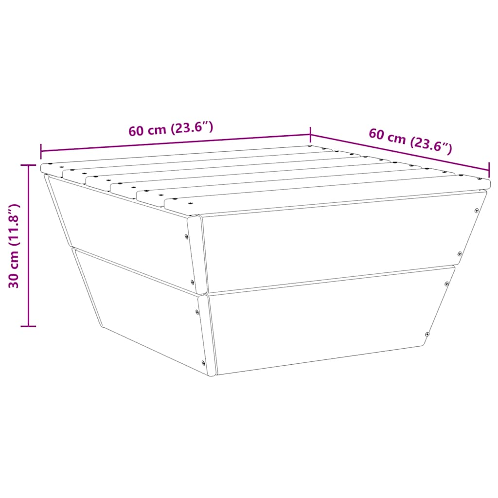 vidaXL Gartentisch 60x60x30 cm Fichtenholz Imprägniert