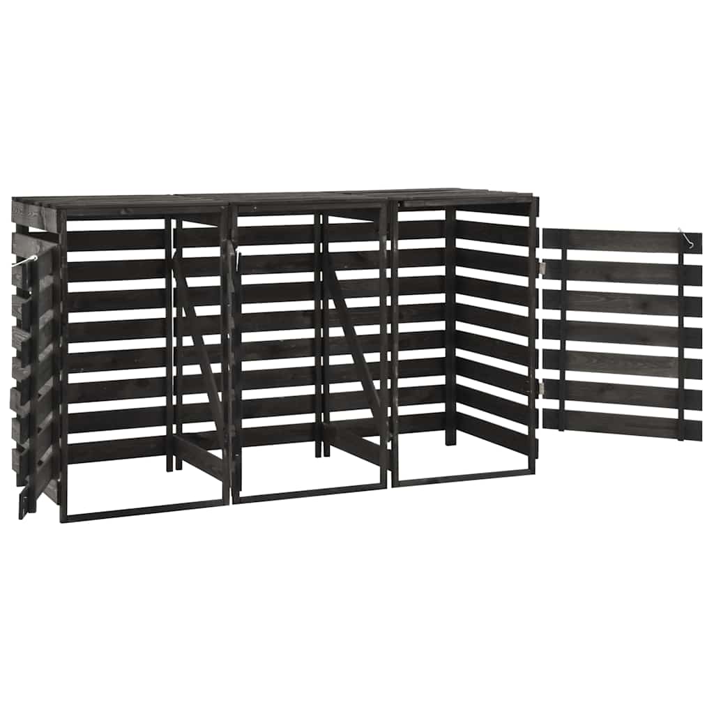 vidaXL Mülltonnenbox für 3 Tonnen 210x75x121 cm Kiefer Massivholz