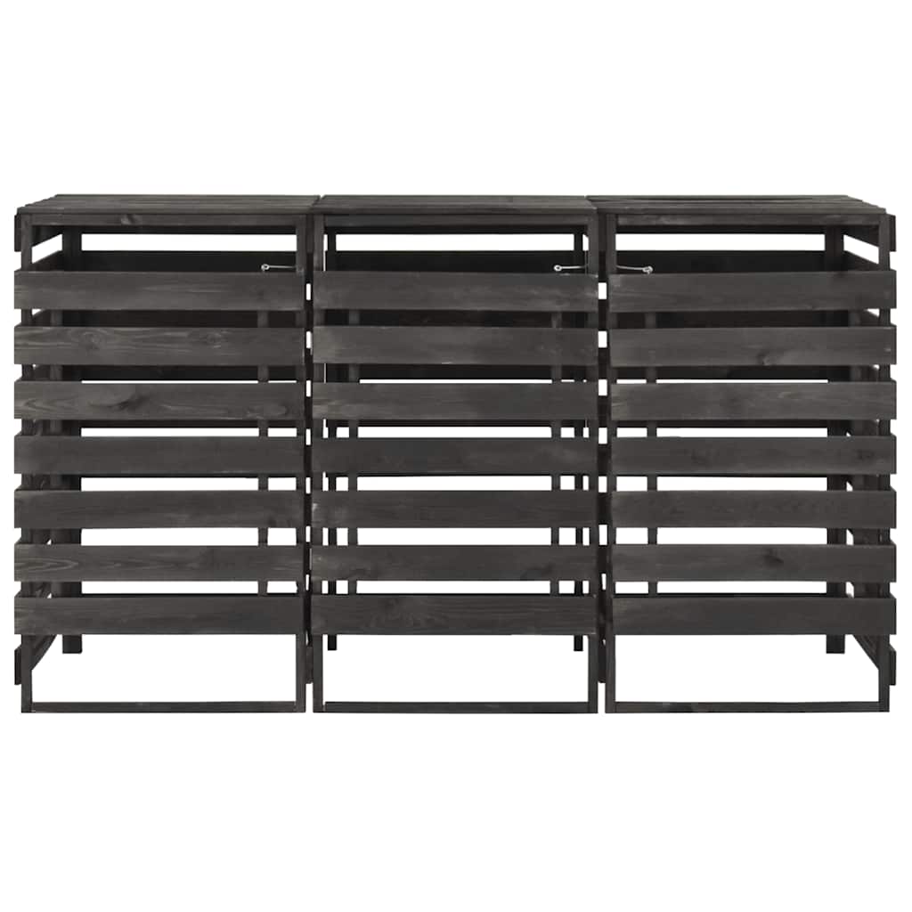 vidaXL Mülltonnenbox für 3 Tonnen 210x75x121 cm Kiefer Massivholz