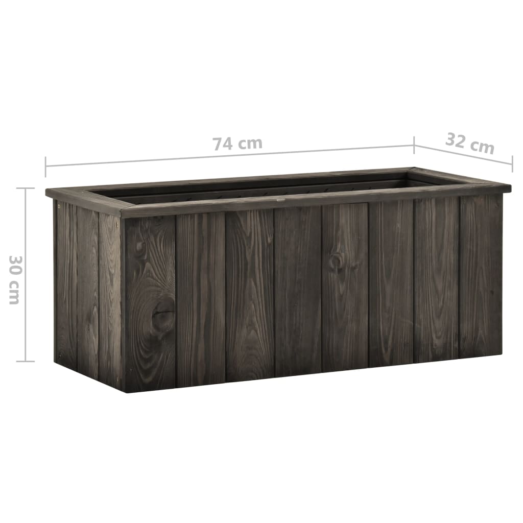 vidaXL Hochbeet Dunkelgrau 74x32x30 cm Kiefer Massivholz