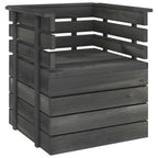 vidaXL Gartensessel Massivholz Kiefer Dunkelgrau