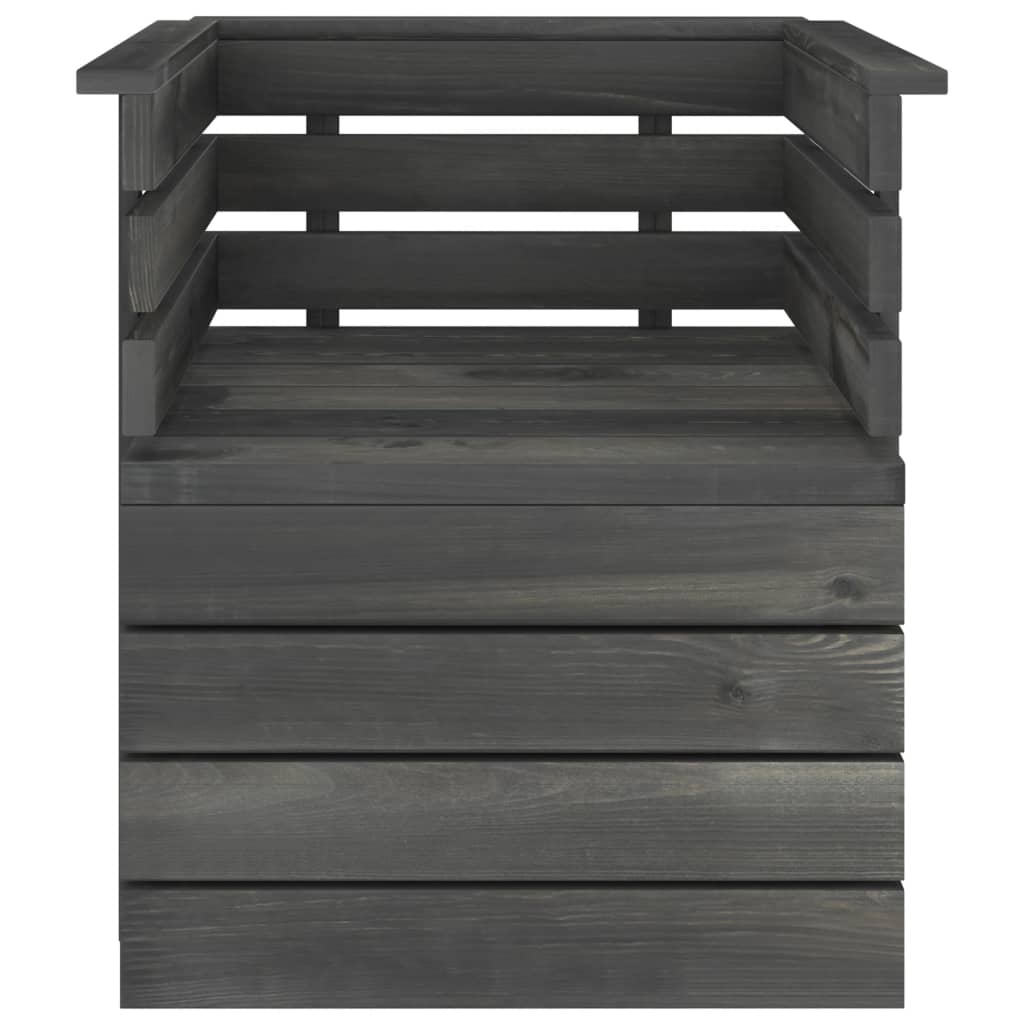 vidaXL Gartensessel Massivholz Kiefer Dunkelgrau
