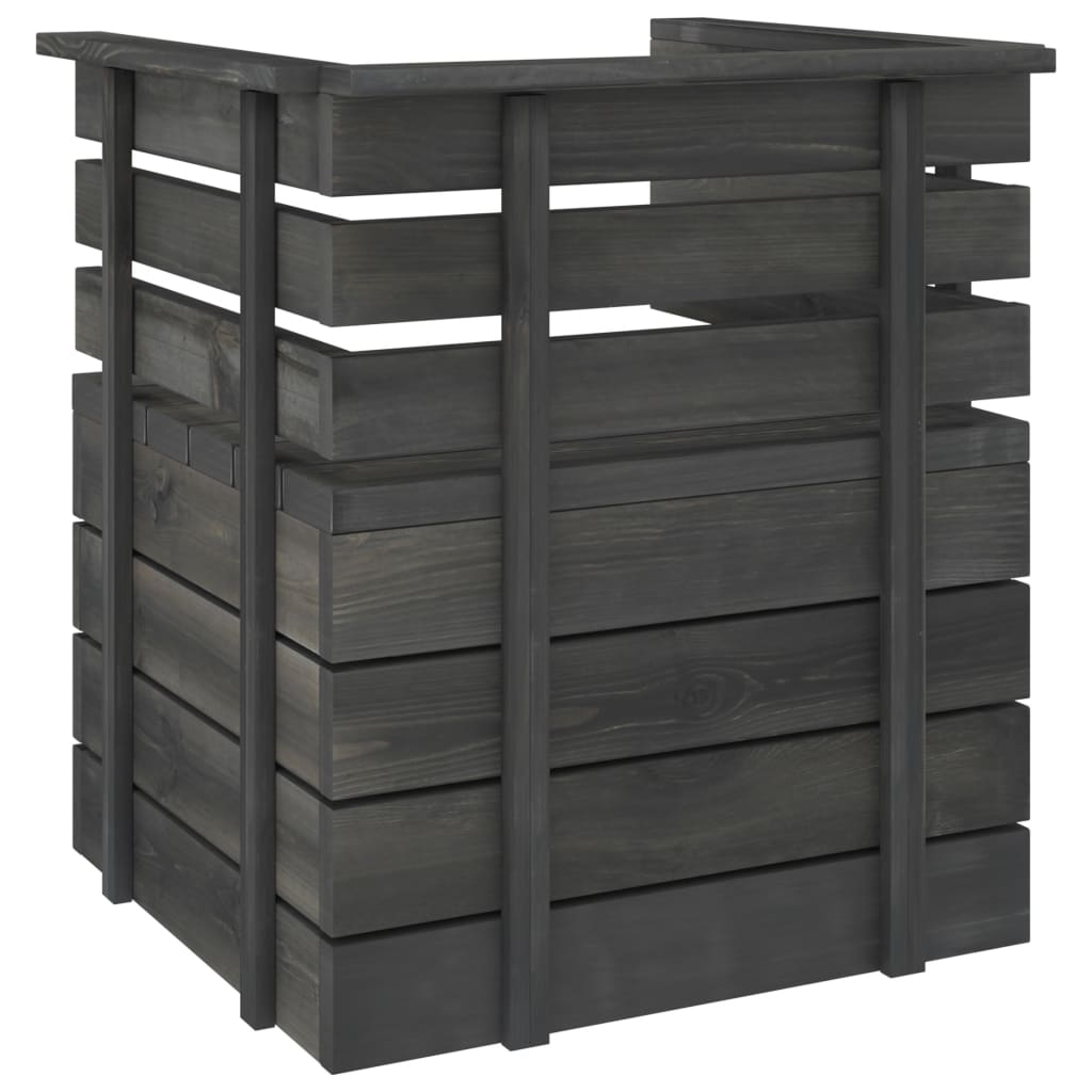 vidaXL Gartensessel Massivholz Kiefer Dunkelgrau