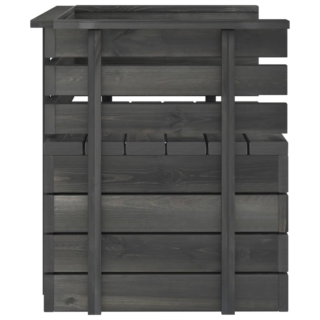vidaXL Gartensessel Massivholz Kiefer Dunkelgrau