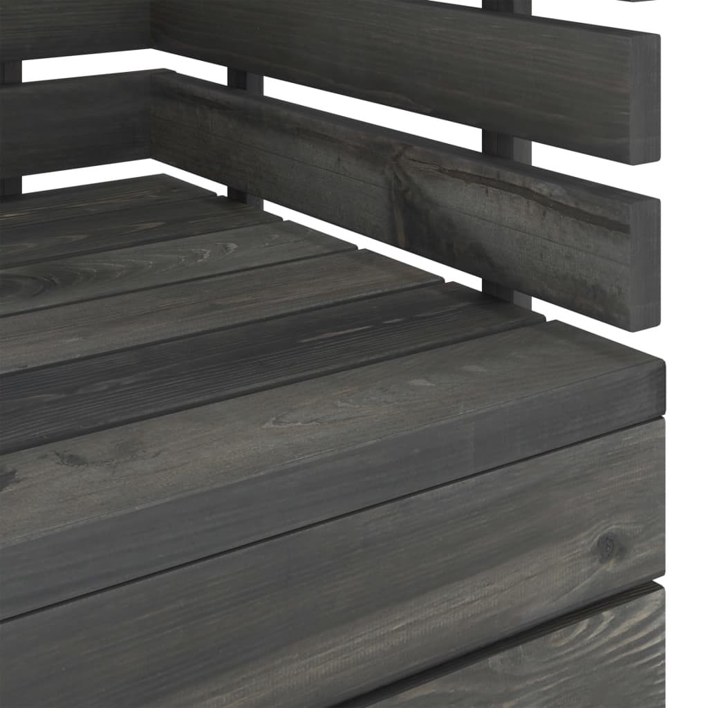 vidaXL Gartensessel Massivholz Kiefer Dunkelgrau