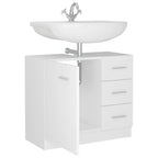 vidaXL Waschbeckenunterschrank Weiß 63x30x54 cm Holzwerkstoff