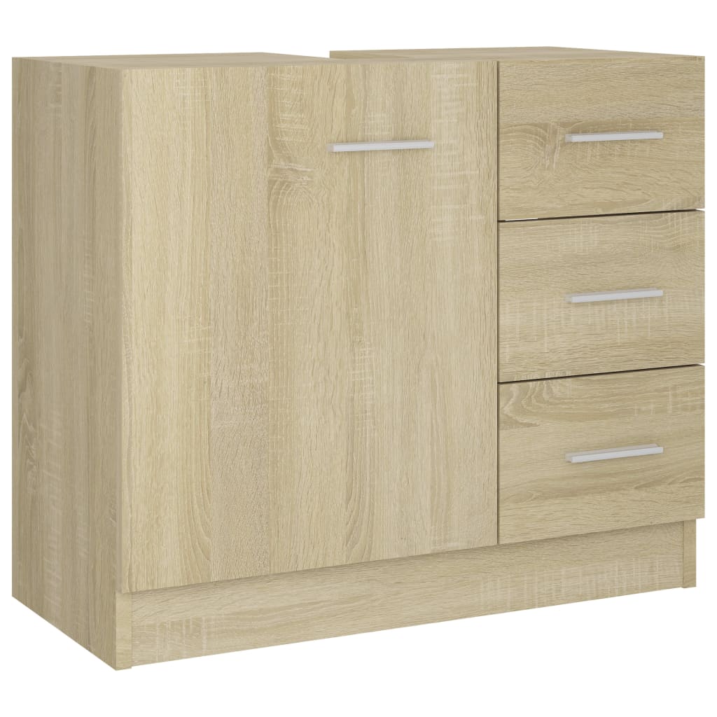 vidaXL Waschbeckenunterschrank Sonoma-Eiche 63x30x54 cm Holzwerkstoff