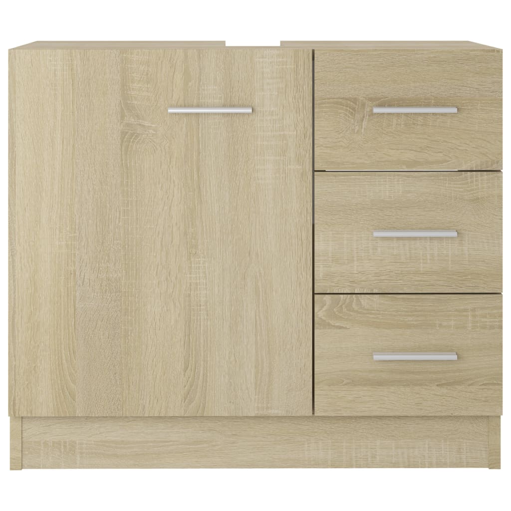 vidaXL Waschbeckenunterschrank Sonoma-Eiche 63x30x54 cm Holzwerkstoff