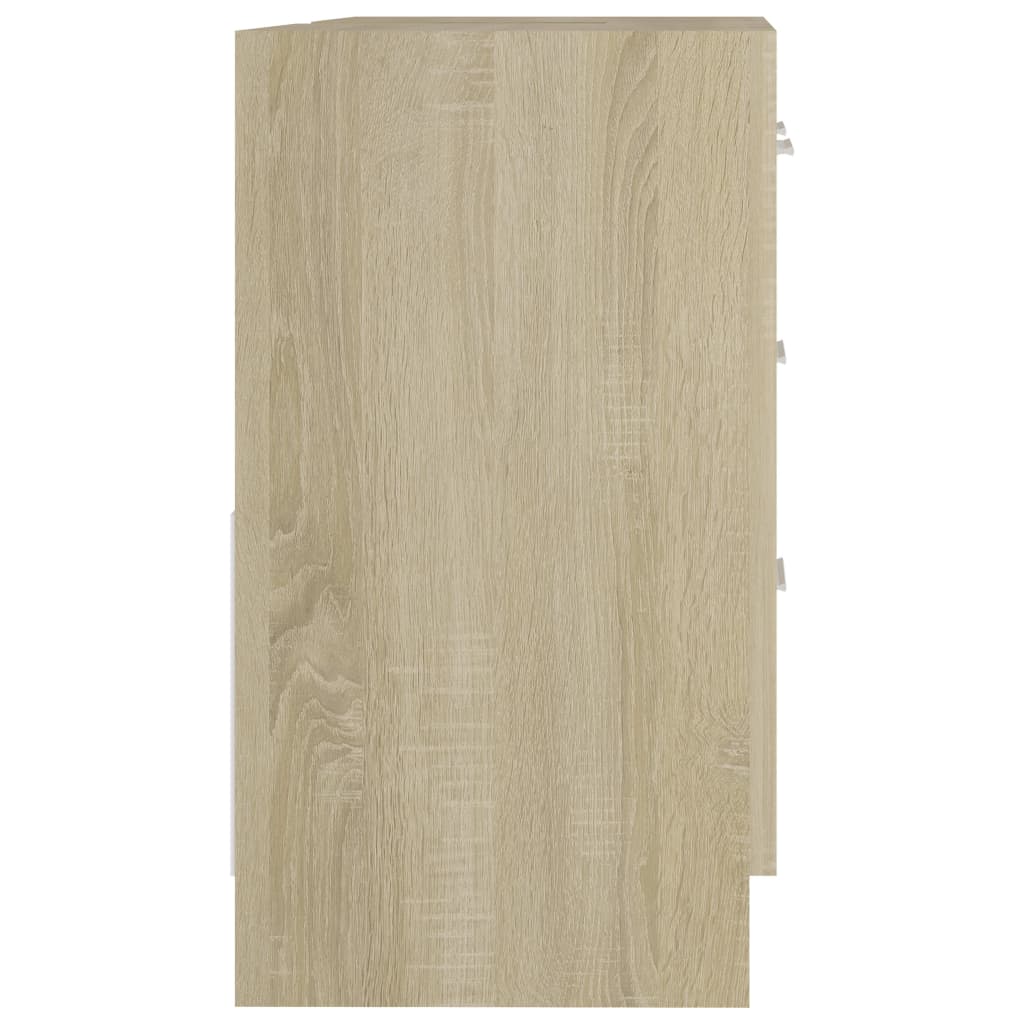 vidaXL Waschbeckenunterschrank Sonoma-Eiche 63x30x54 cm Holzwerkstoff