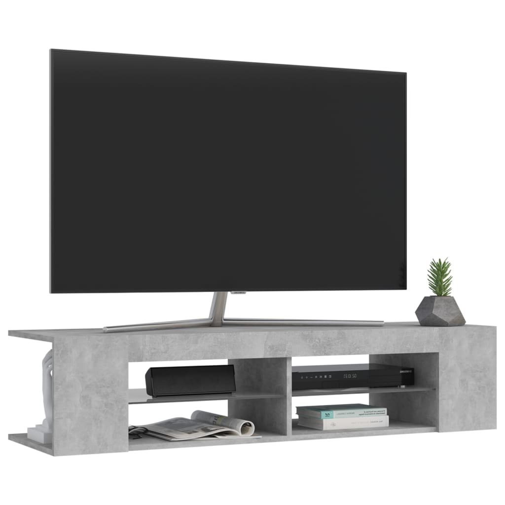 vidaXL TV-Schrank mit LED-Leuchten Betongrau 135x39x30 cm
