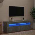 vidaXL TV-Schrank mit LED-Beleuchtung Betongrau 120x35x40 cm