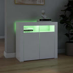 vidaXL Sideboard mit LED-Leuchten Weiß 80x35x75 cm