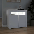 vidaXL Sideboard mit LED-Leuchten Weiß 80x35x75 cm