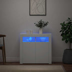 vidaXL Sideboard mit LED-Leuchten Weiß 80x35x75 cm
