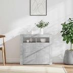 vidaXL Sideboard mit LED-Leuchten Betongrau 80x35x75 cm