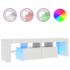 vidaXL TV-Schrank mit LED-Beleuchtung Hochglanz-Weiß 140x36,5x40 cm