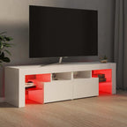 vidaXL TV-Schrank mit LED-Beleuchtung Hochglanz-Weiß 140x36,5x40 cm