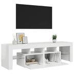 vidaXL TV-Schrank mit LED-Beleuchtung Hochglanz-Weiß 140x36,5x40 cm
