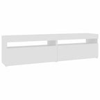 vidaXL TV-Schränke 2 Stk. mit LED-Leuchten Weiß 75x35x40 cm