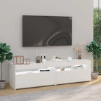 vidaXL TV-Schränke 2 Stk. mit LED-Leuchten Weiß 75x35x40 cm