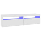 vidaXL TV-Schränke 2 Stk. mit LED-Leuchten Weiß 75x35x40 cm
