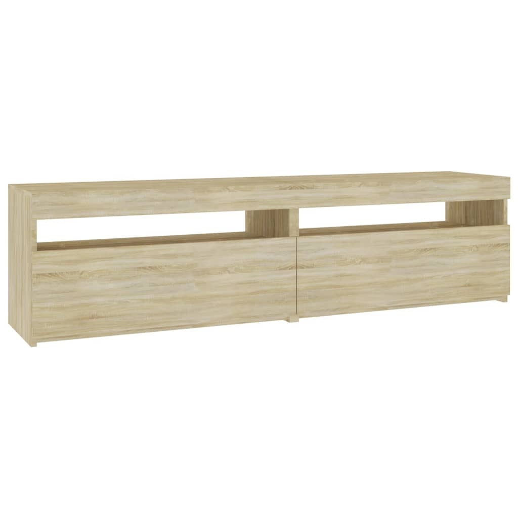 vidaXL TV-Schränke 2 Stk. mit LED-Leuchten Sonoma-Eiche 75x35x40 cm
