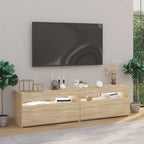 vidaXL TV-Schränke 2 Stk. mit LED-Leuchten Sonoma-Eiche 75x35x40 cm