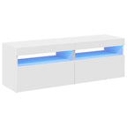 vidaXL TV-Schränke mit LED-Leuchten 2 Stk. Weiß 60x35x40cm