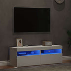 vidaXL TV-Schränke mit LED-Leuchten 2 Stk. Weiß 60x35x40cm
