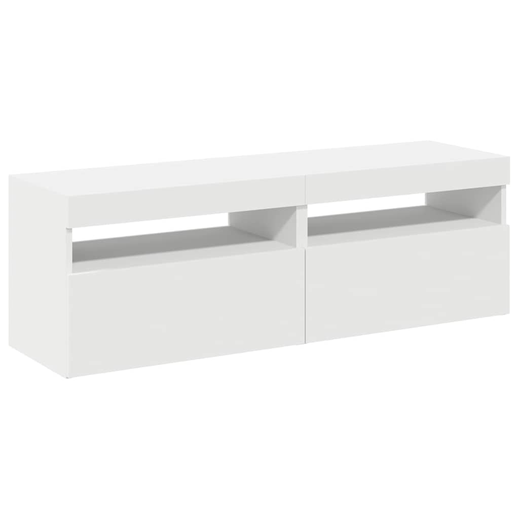 vidaXL TV-Schränke mit LED-Leuchten 2 Stk. Weiß 60x35x40cm