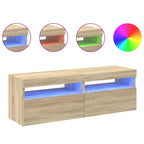 vidaXL TV-Schränke LED-Leuchten 2 Stk. Sonoma-Eiche 60x35x40 cm
