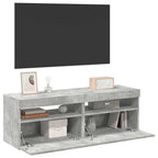 vidaXL TV-Schränke LED-Leuchten 2 Stk. Betongrau 60x35x40 cm