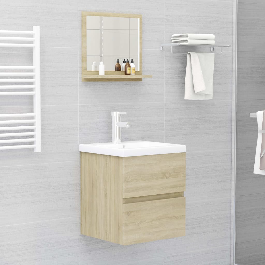 vidaXL Badspiegel Sonoma-Eiche 40x10,5x37 cm Holzwerkstoff