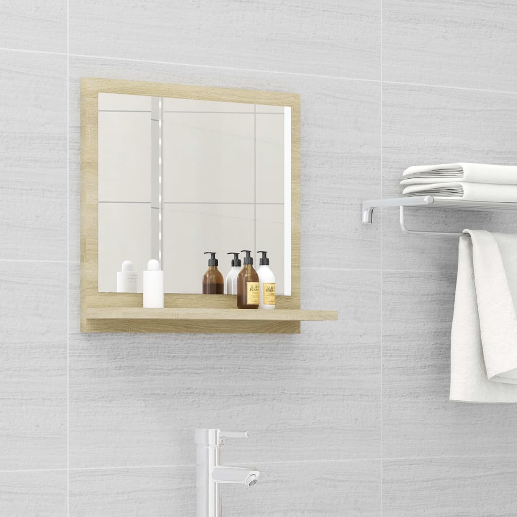 vidaXL Badspiegel Sonoma-Eiche 40x10,5x37 cm Holzwerkstoff