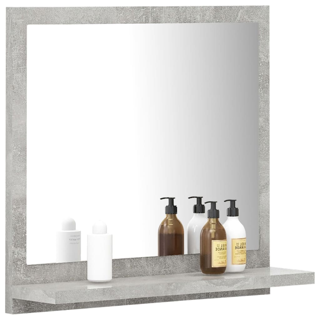 vidaXL Badspiegel Betongrau 40x10,5x37 cm Holzwerkstoff