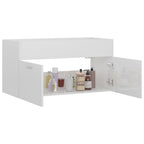 vidaXL Waschbeckenunterschrank Hochglanz-Weiß 90x38,5x46cm