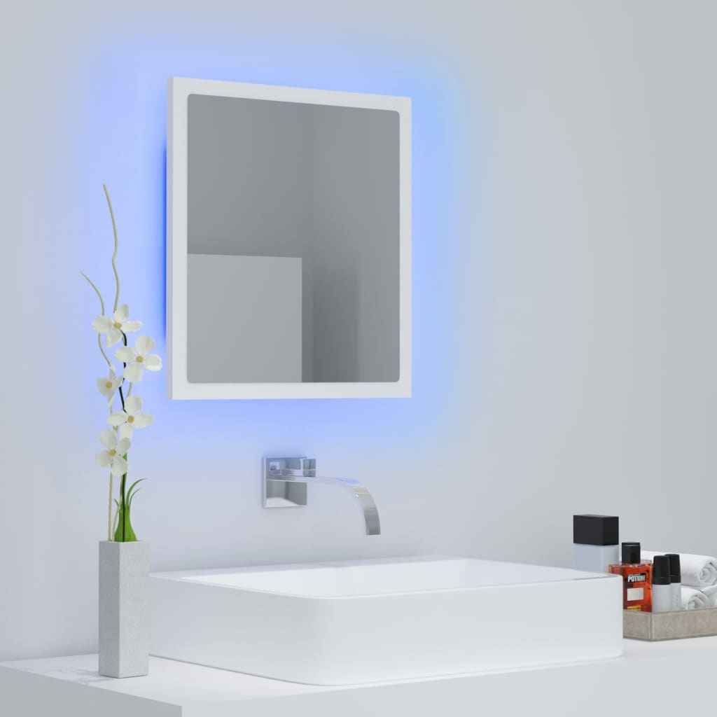 vidaXL LED-Badspiegel Weiß 40x8,5x37 cm Acryl