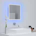 vidaXL LED-Badspiegel Weiß 40x8,5x37 cm Acryl